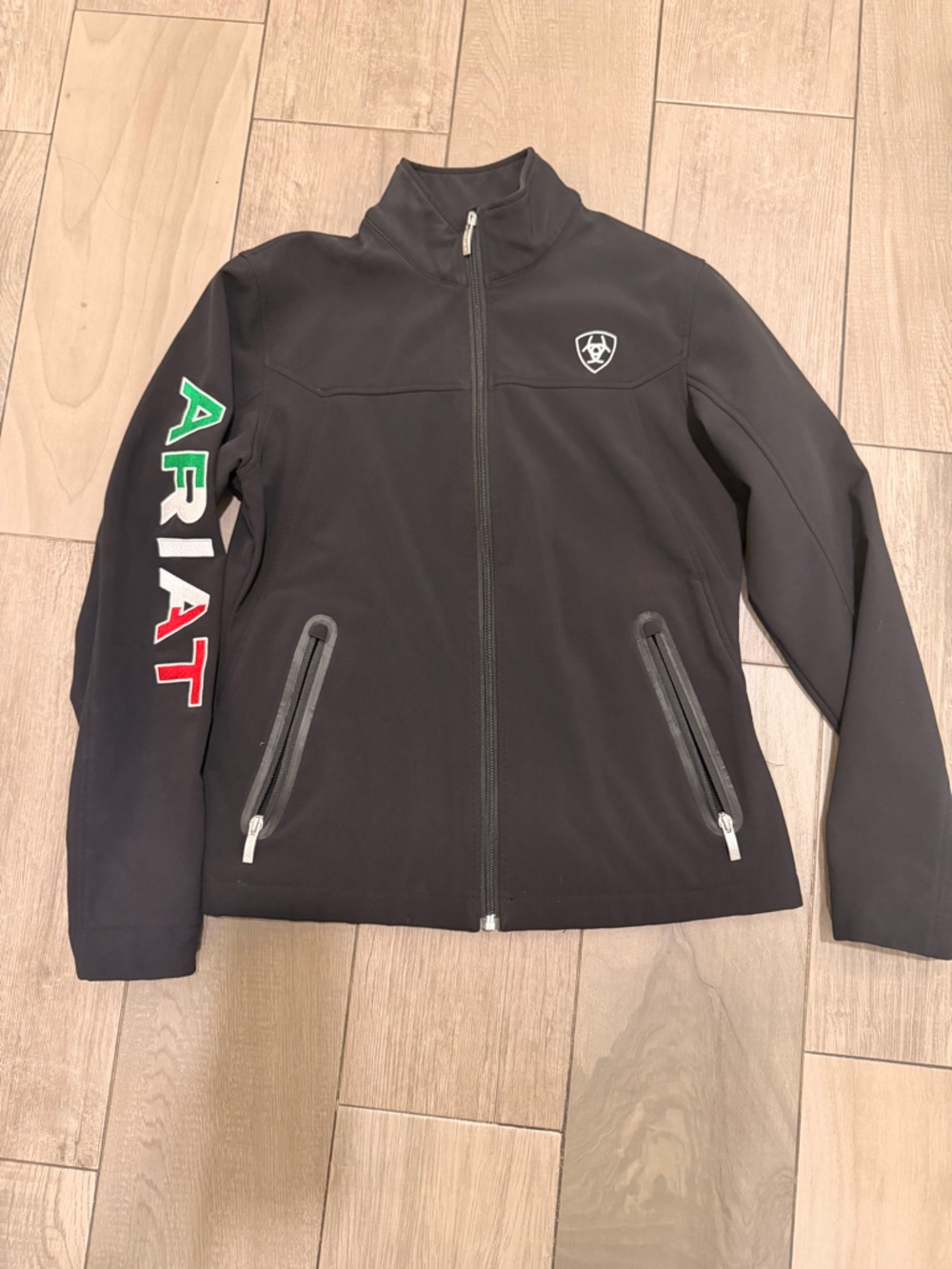 Ariat Black Softshell Jacket with White Chest Emblem